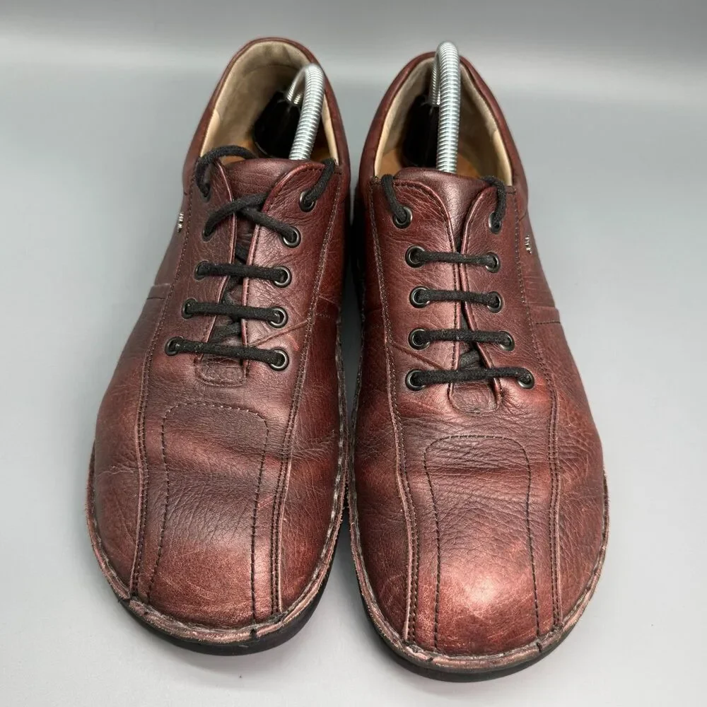 Finn Comfort Dijon Men's 10 Brown Leather Lace Up Oxford Dress Casual Shoes